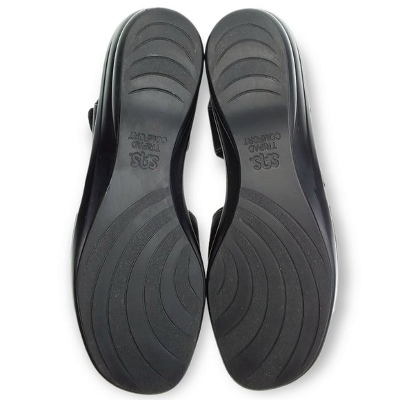 SAS Tabby Slingback Sandals Size 8.5 NARROW Black Leather Adjustable Comfort - Picture 10 of 11